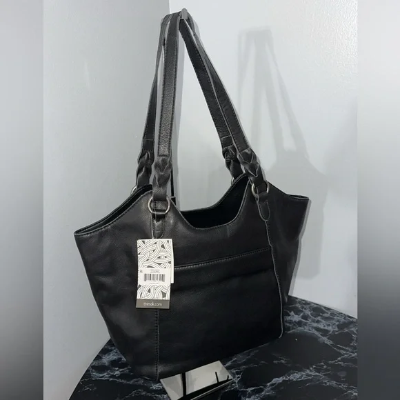 The Sak Handbag Sierra Leather Black Shopper Shoulder Bag AUTHENTIC NWT - Picture 6 of 12